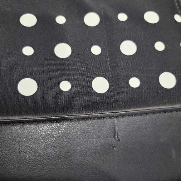 Black and White Polka Dot Padded Computer Tote Bag Cellphone Pocket - Picture 10 of 14